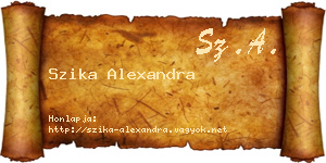 Szika Alexandra névjegykártya